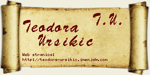 Teodora Uršikić vizit kartica